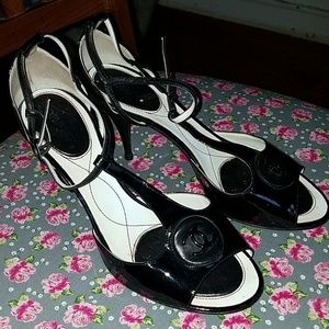 CHANEL Black and White Heels
